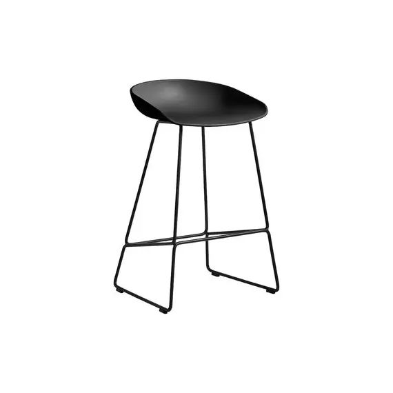 Tabouret de bar About a stool en Plastique, Polypropylène recyclé – Couleur Noir – 47 x 45 x 76 cm – Designer Hee Welling