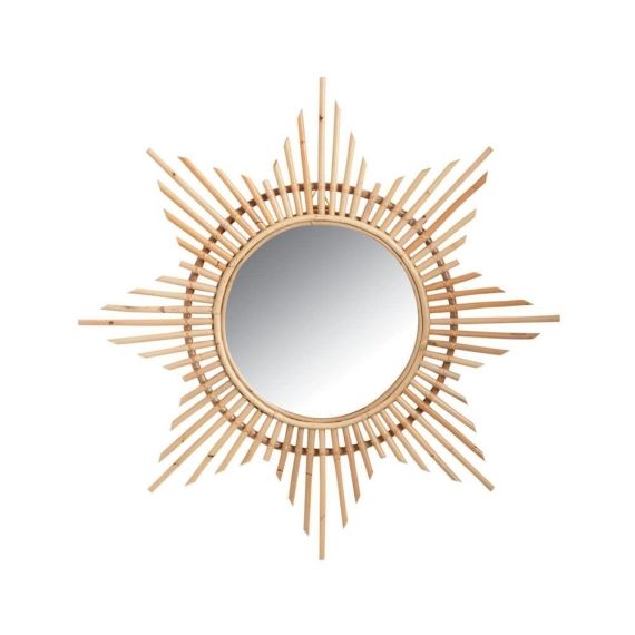 Miroir en rotin étoile D65cm