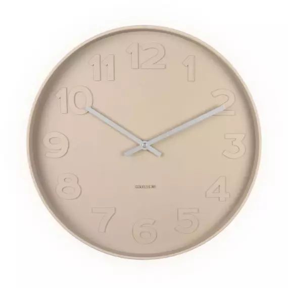 Horloge murale ronde D37,5cm beige