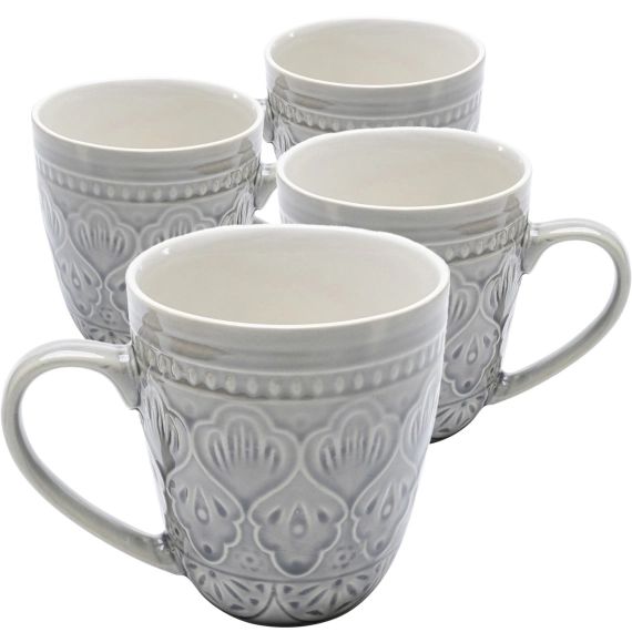 Mug en grès gris – Lot de 4