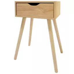 Table de chevet bois 1 tiroir 40x30x60cm