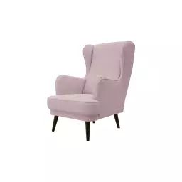 Fauteuil en tissu WILLY 2 coloris rose/ pieds noirs