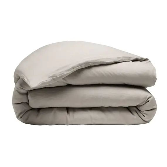 Housse de couette lin lave beige 155×220 cm