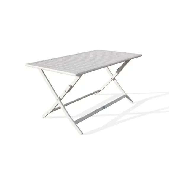 Table de jardin pliante en aluminium gris