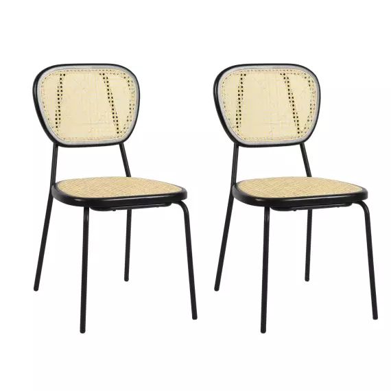 Lot de 4 chaises de salle à manger rembourrées en tissu Gris