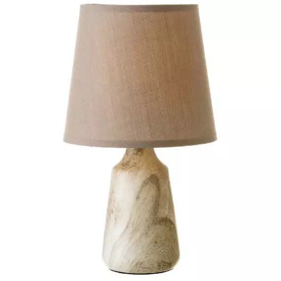 Lampe de chevet beige marbré