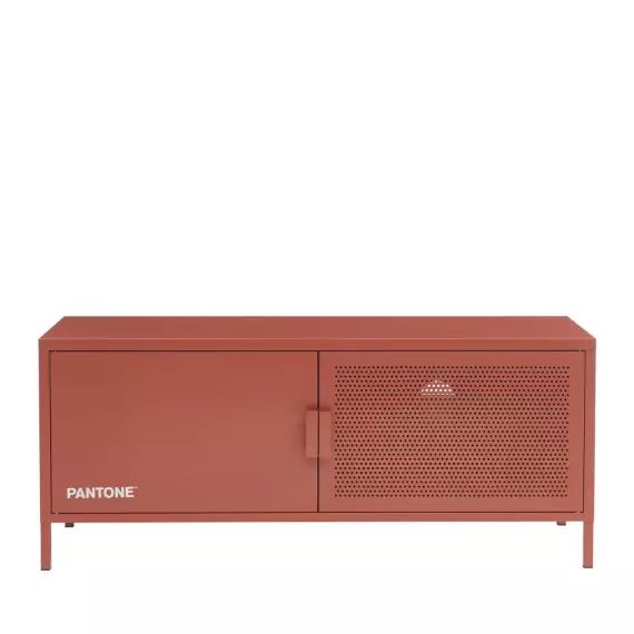 Meuble tv  métal terracotta l120cm