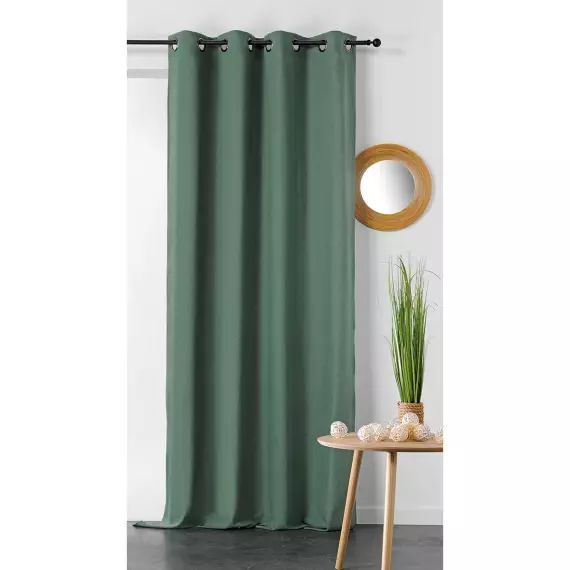 Rideau en coton et chanvre coton vert 240×135