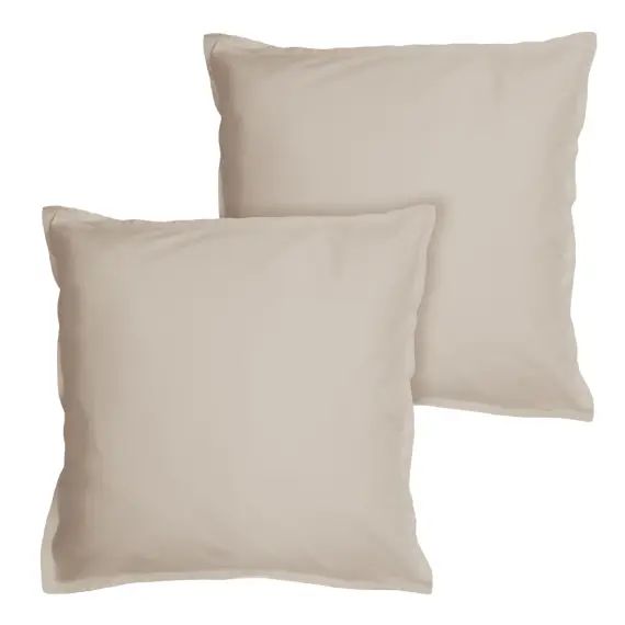 Set de 2 taies d’oreiller unies finition volant Lin 65x65cm