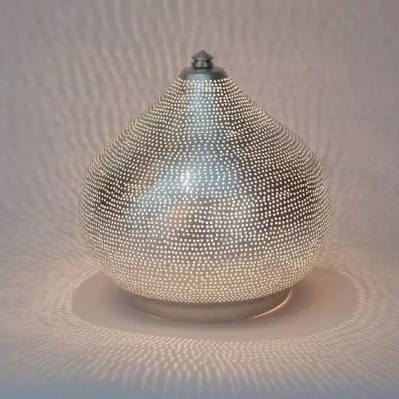 FILISKY-Lampe à poser Métal Perforé Ø20cm