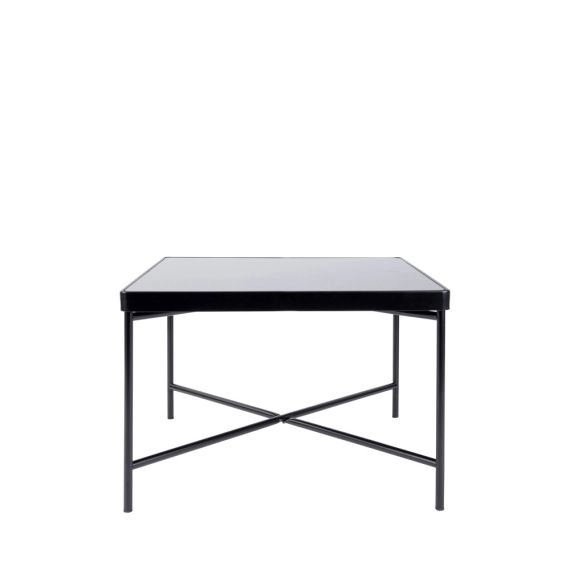 Smooth – Table basse carrée en verre et métal 60x60cm