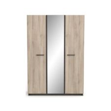 Armoire 3 portes + 1 miroir WATSON coloris chêne kronberg / waterford