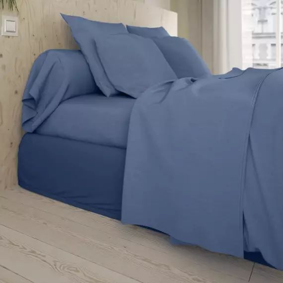 Drap plat   Coton Bleu 270×310 cm – DODO