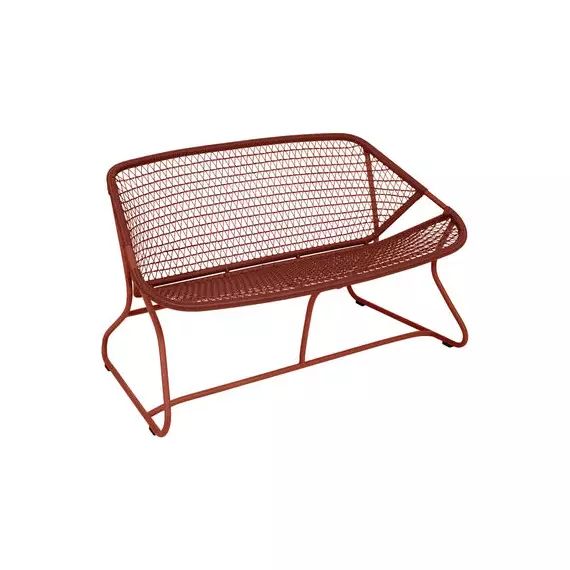 Canapé de jardin 2 places Sixties en Plastique, Résine polymère – Couleur Rouge – 95.24 x 118 x 72 cm – Designer Frédéric Sofia