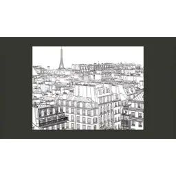 Papier peint croquis parisien