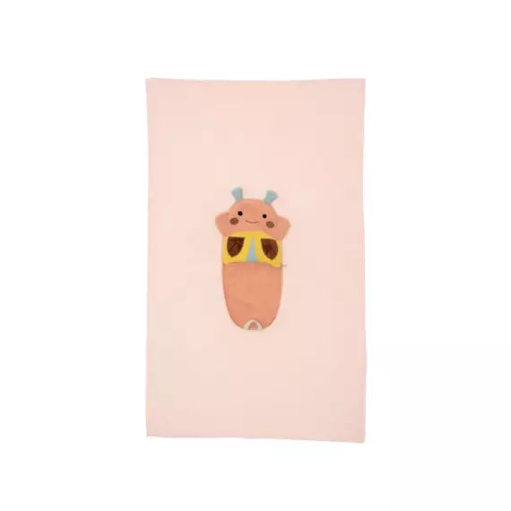 Couverture de voyage pour enfants, coccinelle rose