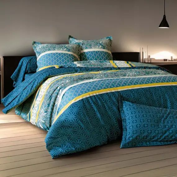 Housse de couette 240×260 bleue en coton