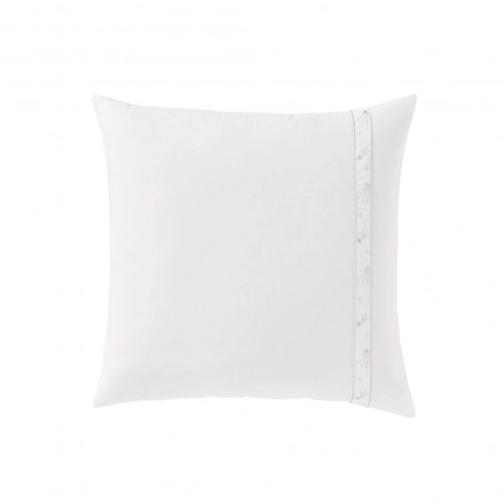Taie d’oreiller brodée en coton blanc 65×65