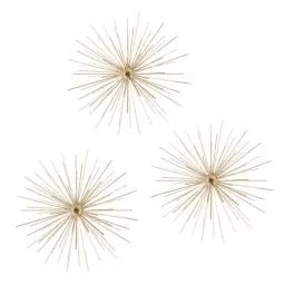 Déco murales en métal doré (x3) D20