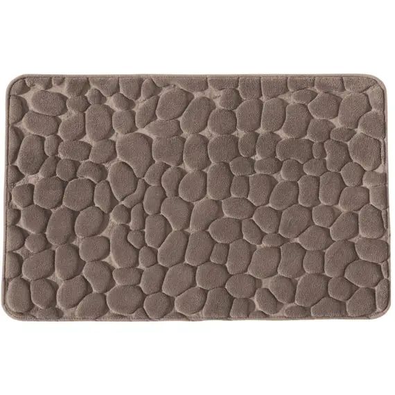 Tapis de bain mousse à mémoire de forme taupe 60x100cm