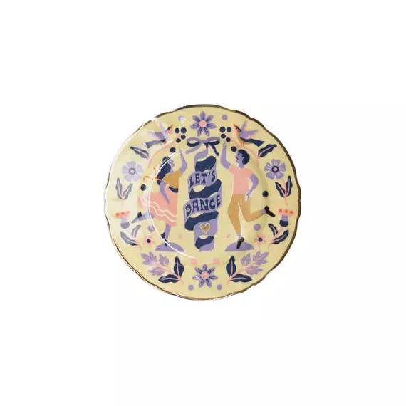 Assiette à dessert Love Party en Céramique, Porcelaine – Couleur Multicolore – 16.5 x 16.5 x 1 cm – Designer Carmi Grau