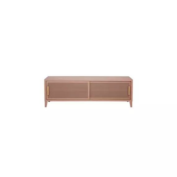 Buffet B perforé en Métal, Chêne – Couleur Rose – 120 x 40 x 51 cm – Designer Chantal Andriot