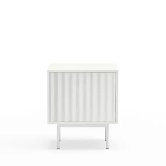Sierra – Table de chevet 1 porte 2 tiroirs en bois – Couleur – Blanc
