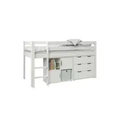 Lit coffre en bois 140×200 Blanc