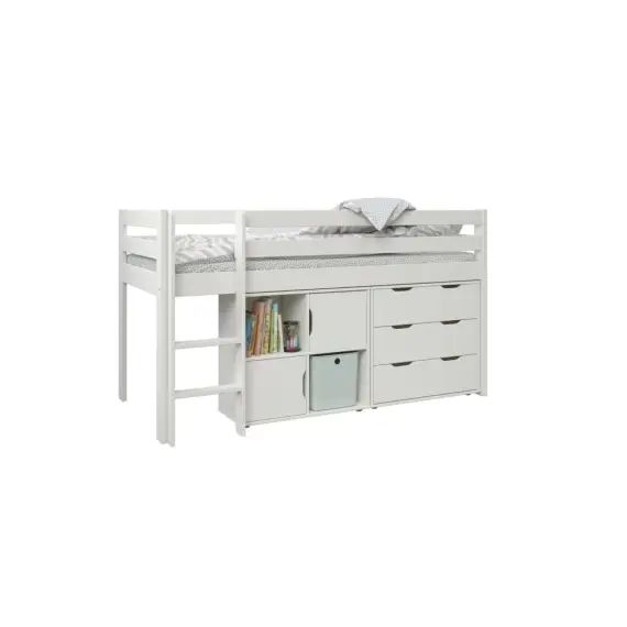 Lit coffre en bois 140×200 Blanc