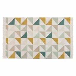 Tapis motif triangles en coton 120 x 180 cm GASTON