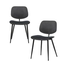 chaises de table velours gris – lot de 2