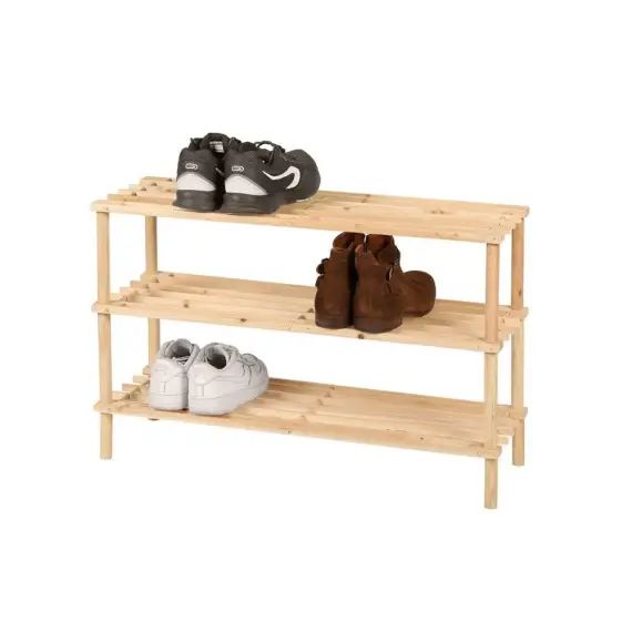 Étagère à chaussures en bois 3 niveaux – 74x26x30cm