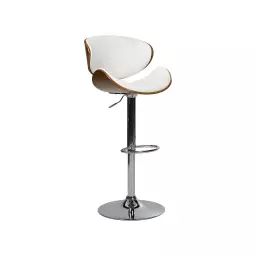 Chaise de bar en simili-cuir blanc