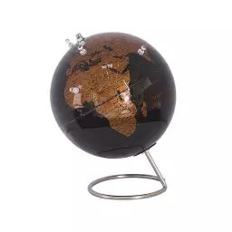 Globe noir et cuivré 29 cm à magnets