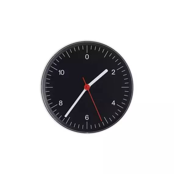Horloge murale Horloge murale en Plastique, ABS – Couleur Noir – 26.5 x 26.5 x 3.6 cm – Designer Jasper Morrison