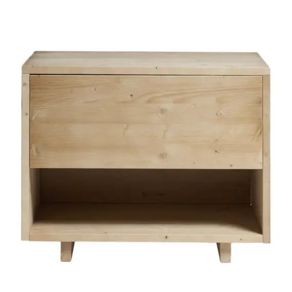 Table de chevet  avec tiroir en bois en couleur naturel