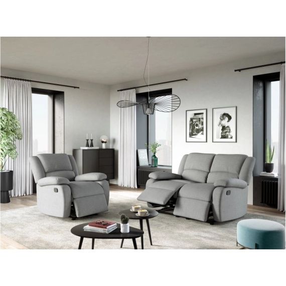 Fauteuil Relaxation DETENTE en Tissu – Gris clair – 88 x 93 x 96 cm – Usinestreet