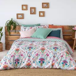 Housse de couette réversible en coton  240×220 cm multicolore