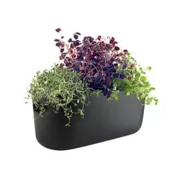 Pot à réserve d’eau Pot de fleurs en Céramique, Nylon – Couleur Noir – 31 x 28.85 x 13 cm – Designer The Tools