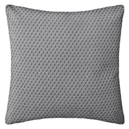 Coussin déhoussable à impressions géométriques polyester gris 38×38