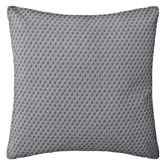 Coussin déhoussable à impressions géométriques polyester gris 38×38