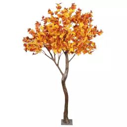 Grand arbre artificiel fleurs d’érable 16 branches 270cm orange