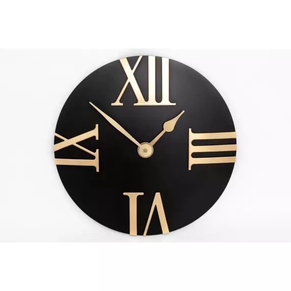 Horloge murale design eva diam. 30,5 cm noir et or