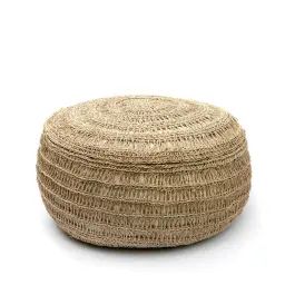 Pouf rond en herbe de mer naturel D60