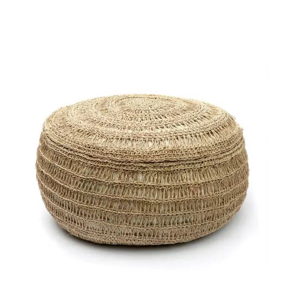 Pouf rond en herbe de mer naturel D60