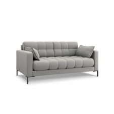 Canapé 2 places en tissu structuré gris clair
