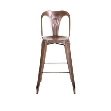Chaise de bar industrielle en métal  cuivre