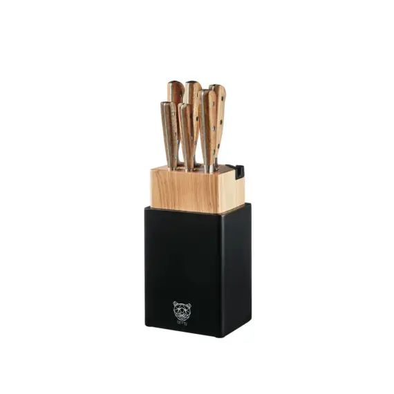 Lot de 8 couteaux en inox marron