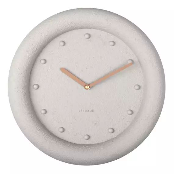 Horloge ronde en résine petra  30 cm gris