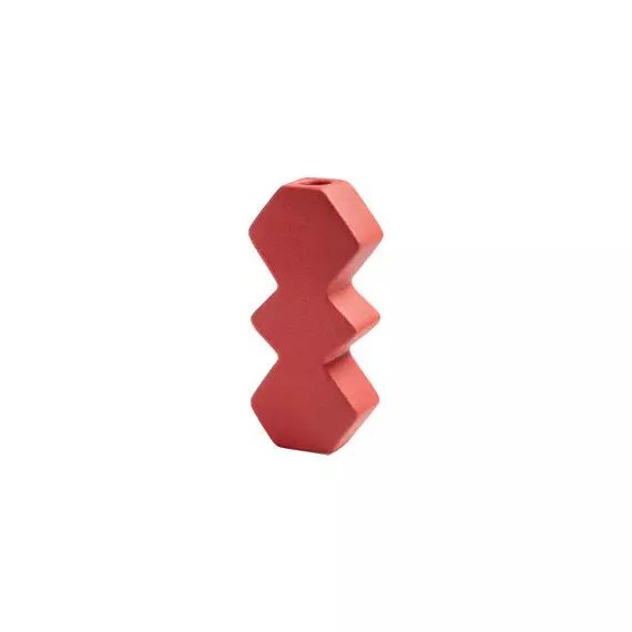 Bougeoir Bougeoirs en Céramique, Grès – Couleur Rouge – 8 x 4.5 x 18 cm